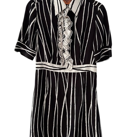 Tory Burch Black and Cream Striped Dress - Phoenix Style - Picture 4 of 9